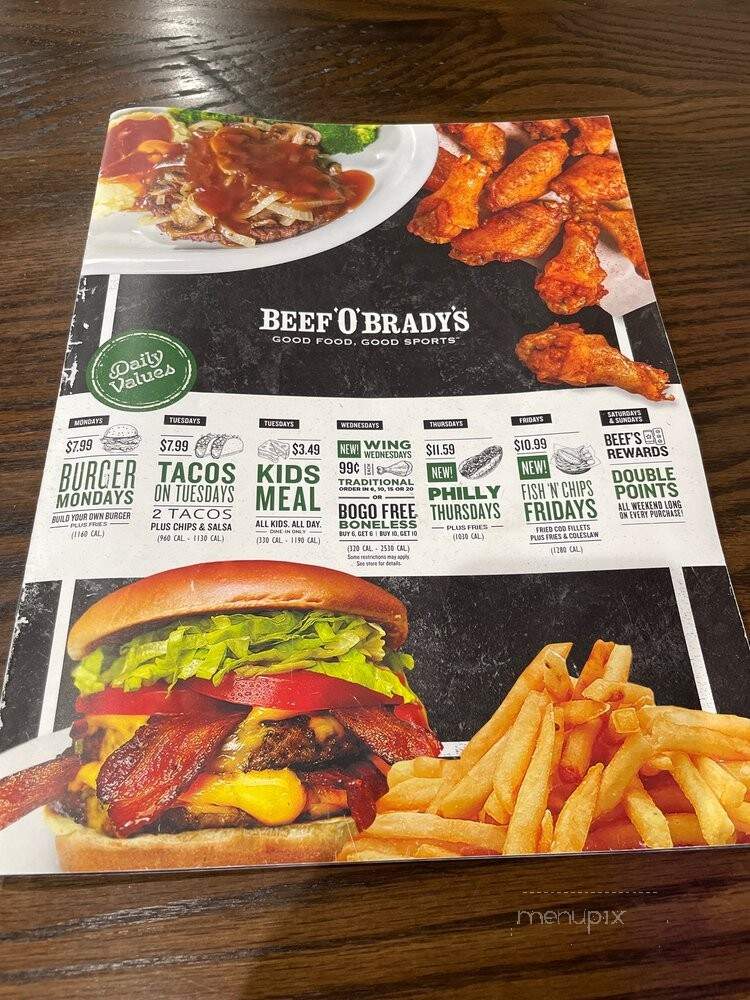 Beef O'Brady's - Clewiston, FL menu_pic