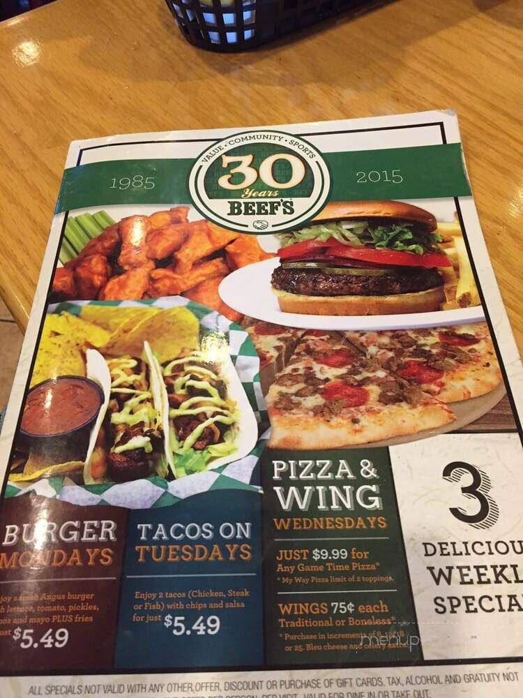 Beef O'Brady's - Clewiston, FL menu_pic