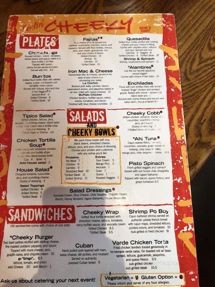 Cheeky Taqueria - Cumming, GA menu_pic