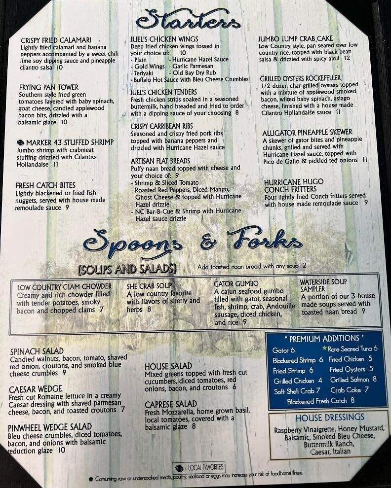 Hurricane Seafood Restaurant - Little River, SC menu_pic