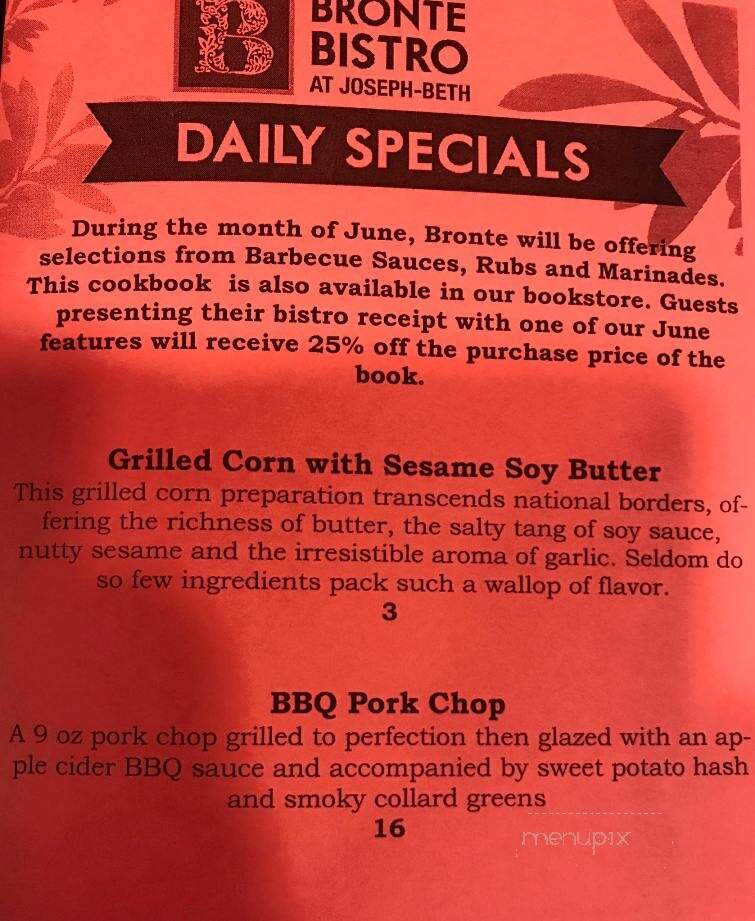 Bronte Bistro - Cincinnati, OH menu_pic