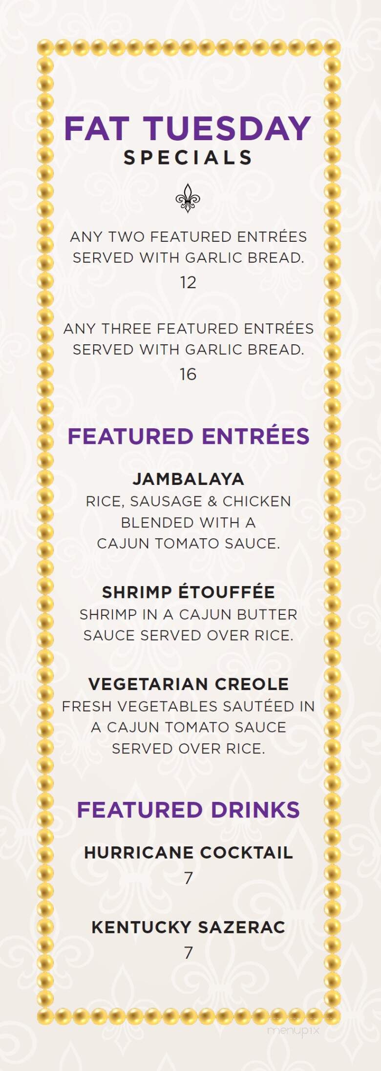 Bronte Bistro - Cincinnati, OH menu_pic