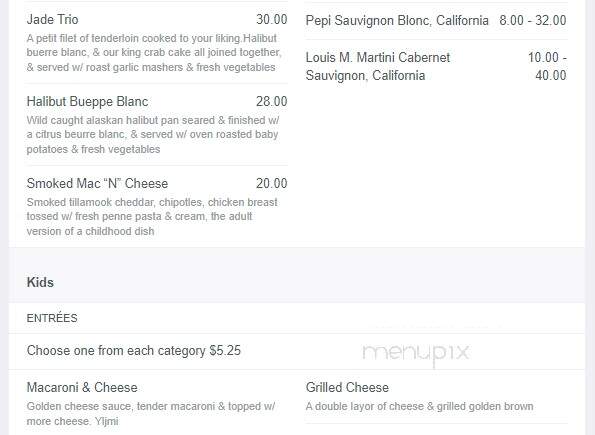 Jade Steak and Seafood Restaurant - Anchorage, AK menu_pic