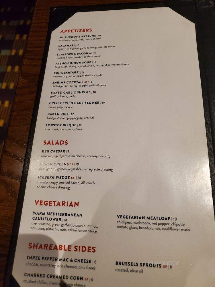 Keg Steakhouse Bar - Oro Valley - Tucson - Tucson, AZ menu_pic