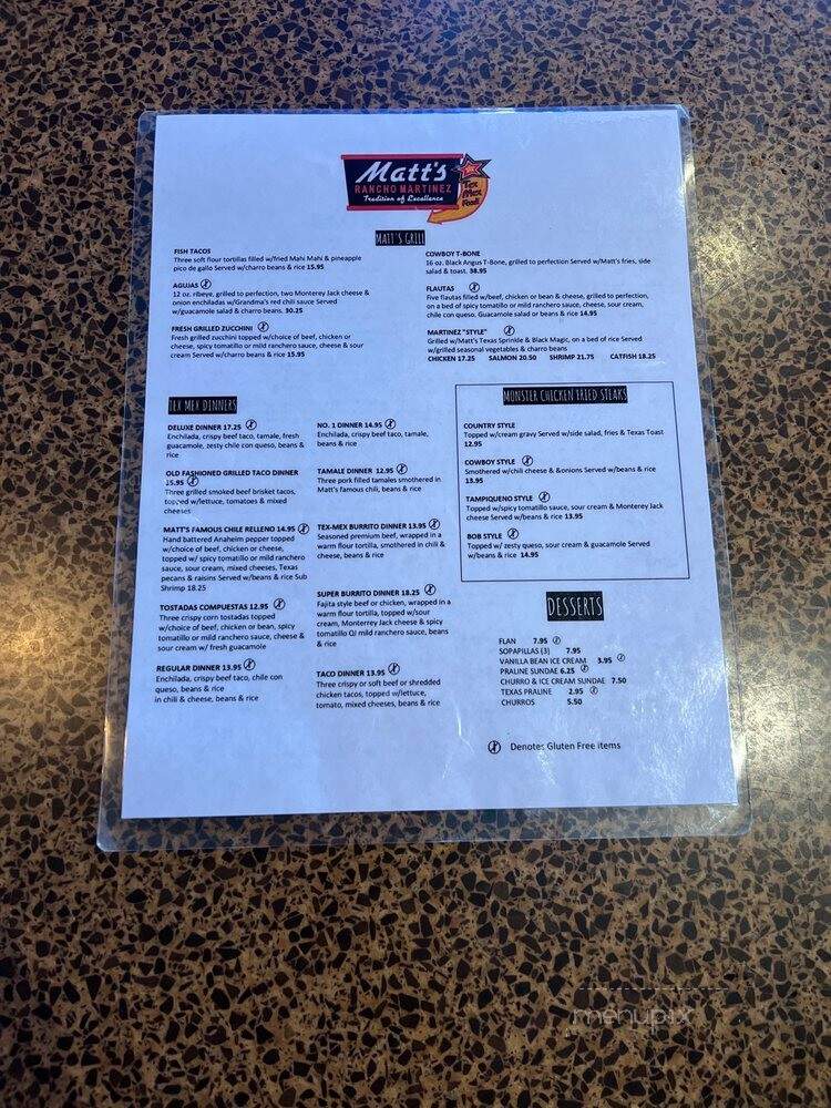 Matt's Rancho Martinez - Garland, TX menu_pic