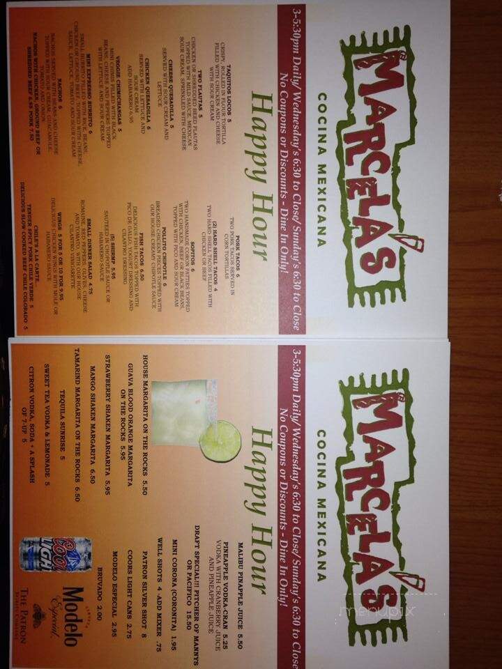 Marcela's - Chelan, WA menu_pic