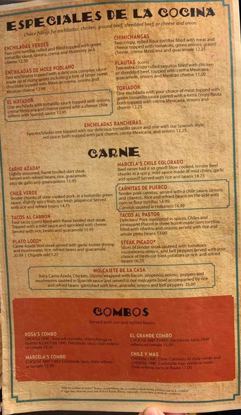 Marcela's - Chelan, WA menu_pic
