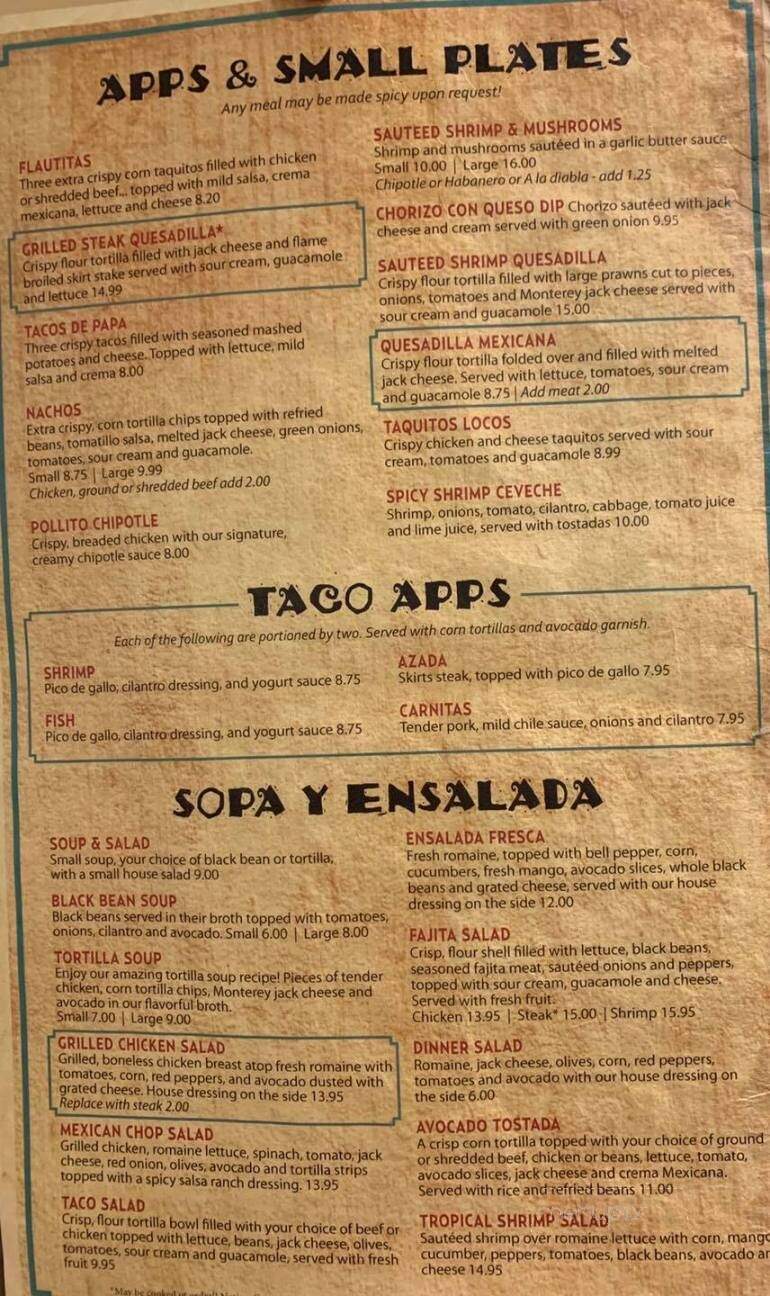 Marcela's - Chelan, WA menu_pic