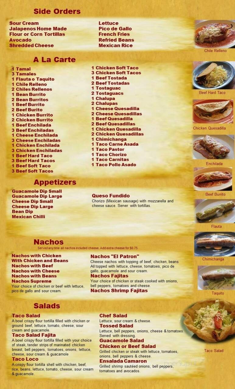 El Patron - Sun Prairie, WI menu_pic
