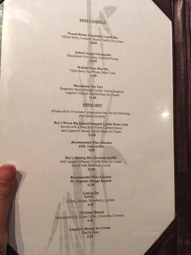 Roy's Restaurant - Honolulu, HI menu_pic