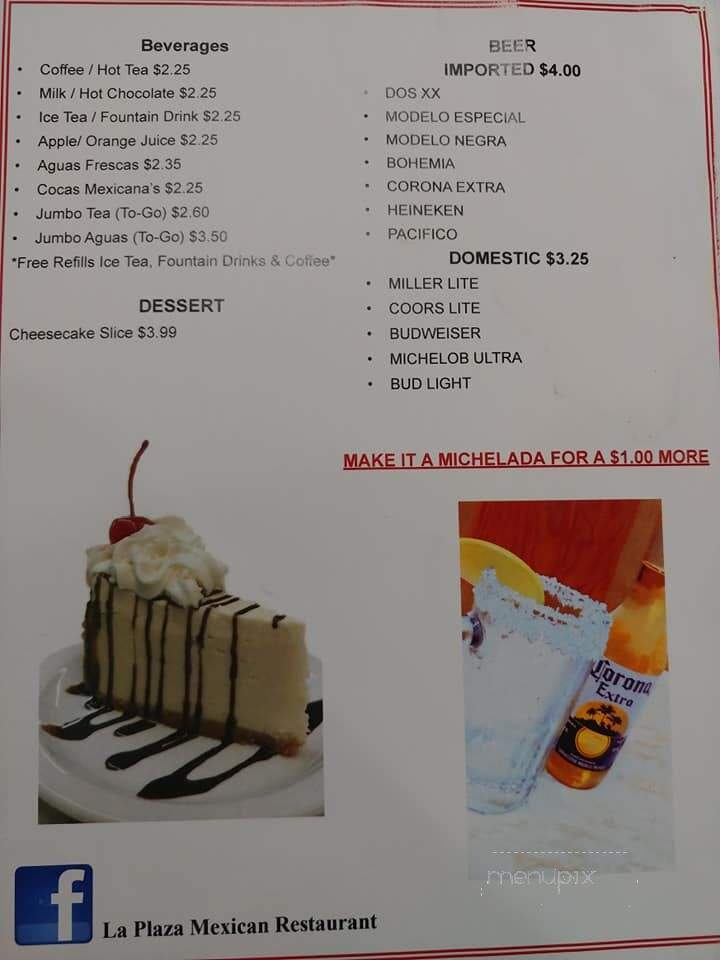 La Plaza Mexican Restaurant - Houston, TX menu_pic