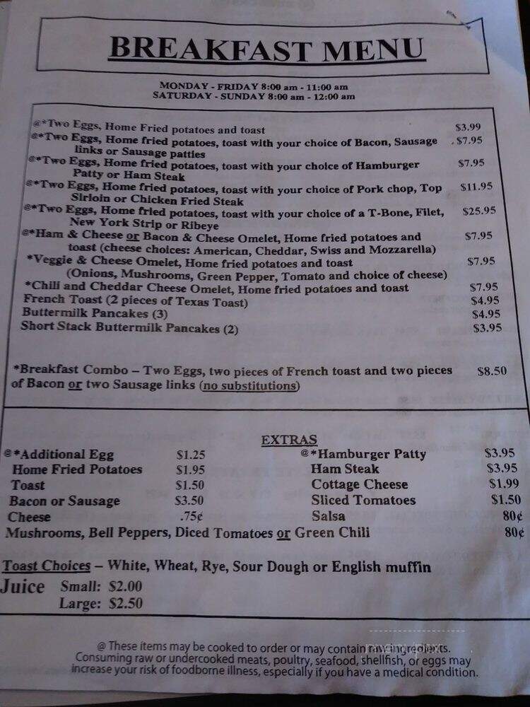 Wagon Yard Restaurant & Saloon - Phoenix, AZ menu_pic