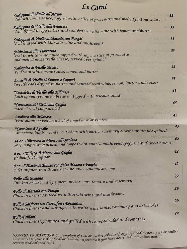 Arturo's Ristorante - Boca Raton, FL menu_pic