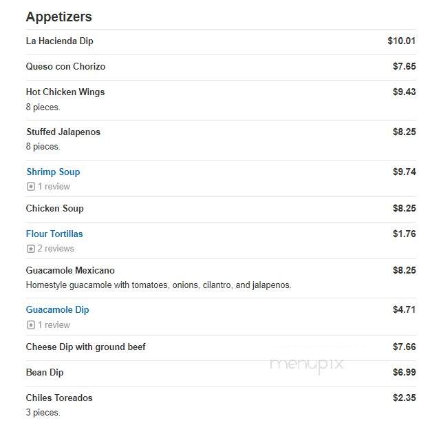 La Hacienda Mexican Restaurant - Pensacola, FL menu_pic