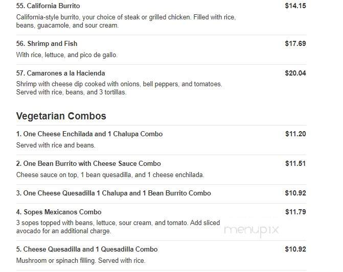 La Hacienda Mexican Restaurant - Pensacola, FL menu_pic