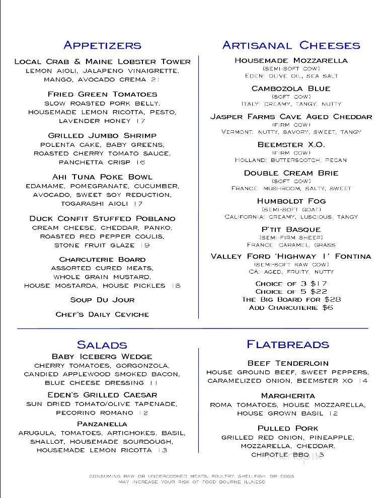 Eden Cafe - Rehoboth Beach, DE menu_pic