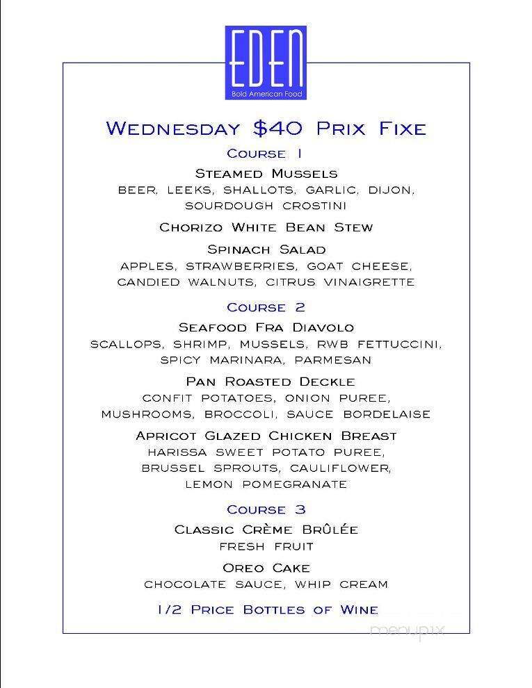 Eden Cafe - Rehoboth Beach, DE menu_pic