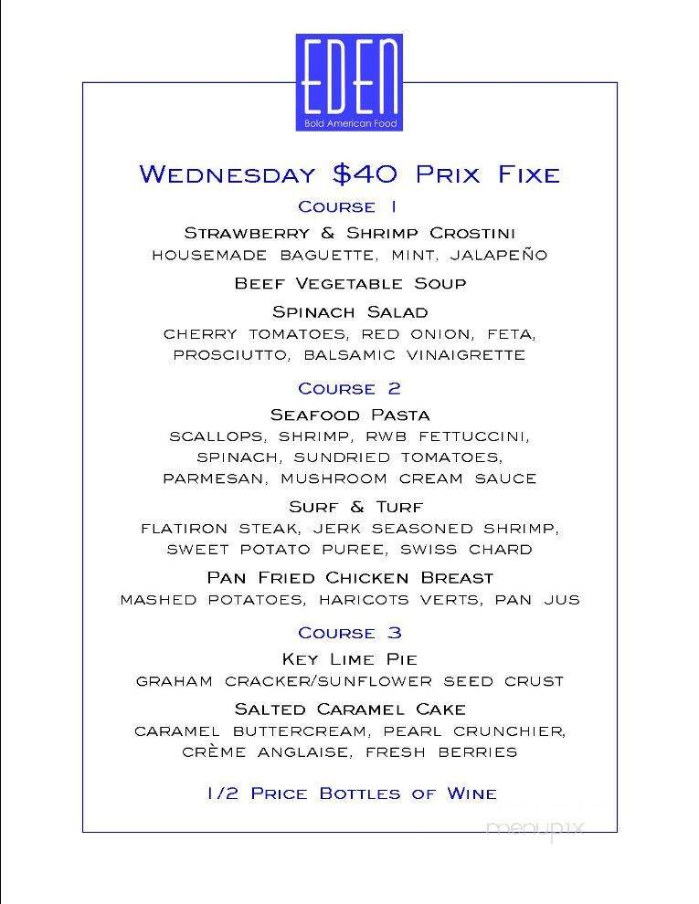 Eden Cafe - Rehoboth Beach, DE menu_pic