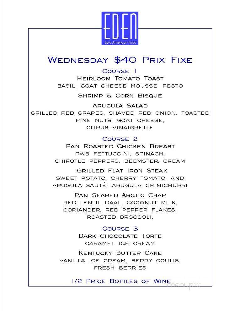 Eden Cafe - Rehoboth Beach, DE menu_pic
