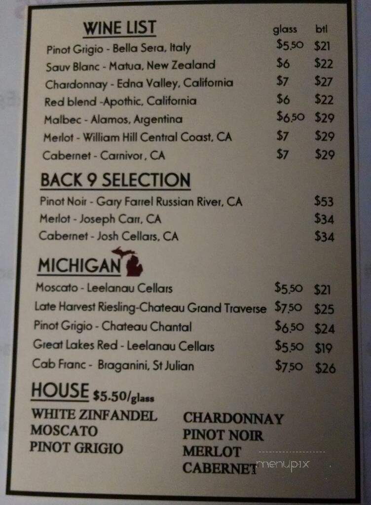 Twin Acres-Nineteenth Hole - Alpena, MI menu_pic