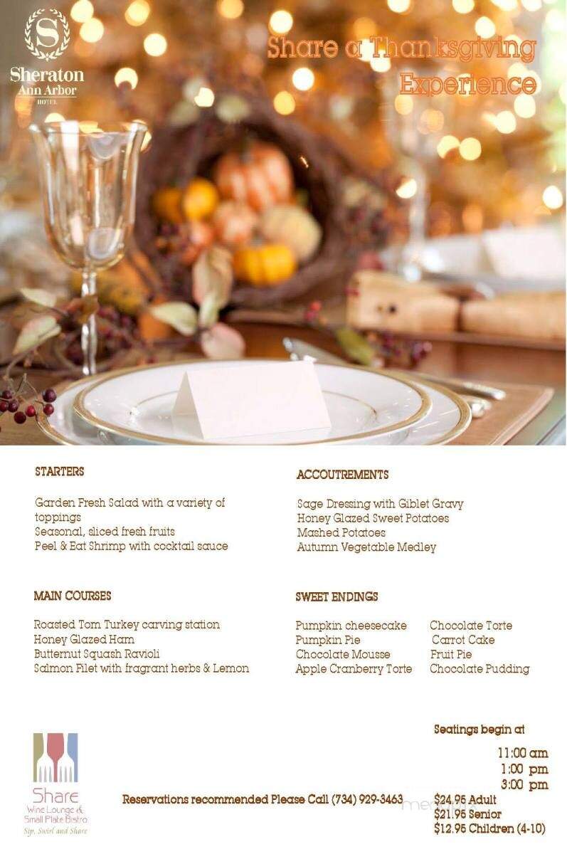 Sheraton - Ann Arbor, MI menu_pic