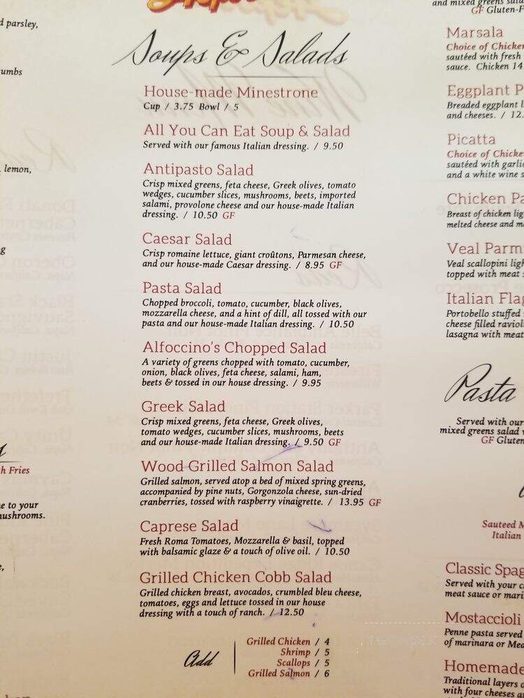 Alfoccino Italian Restaurant - Auburn Hills, MI menu_pic
