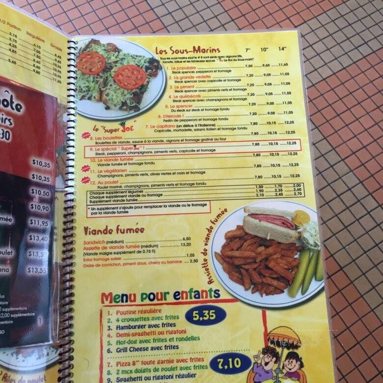 Joe Le Roi Du Sous-Marin - Terrebonne, QC menu_pic