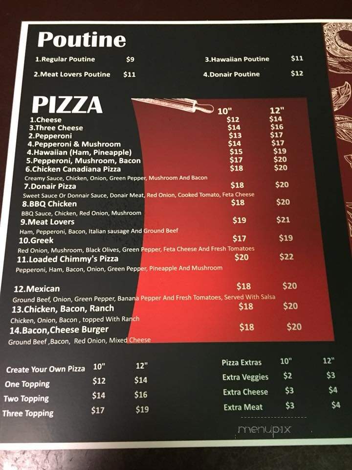 Chimmy's Neighborhood Pub & Grill - Edmonton, AB menu_pic