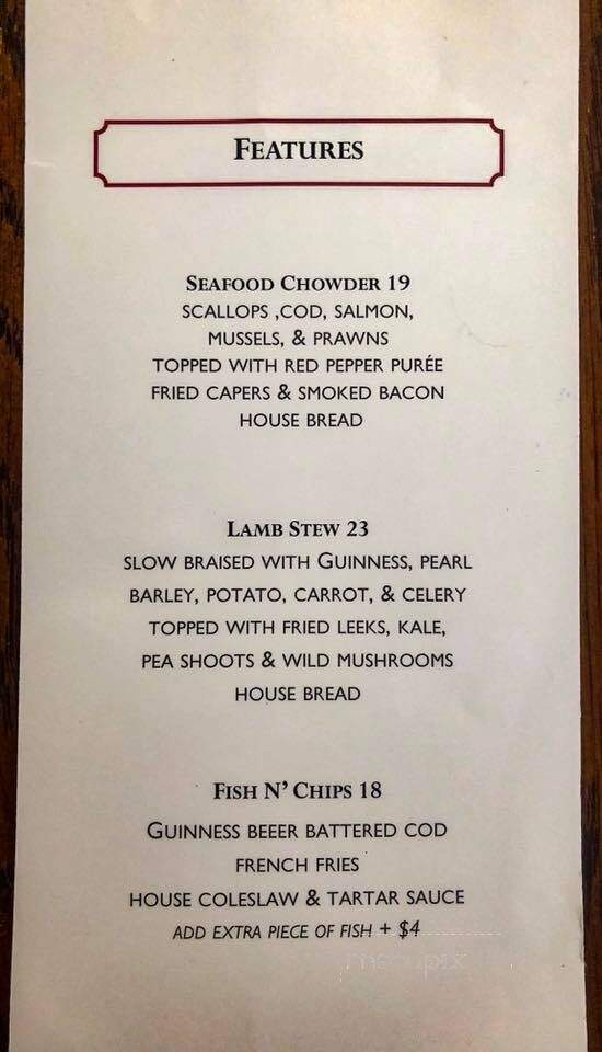 Nancy O's - Prince George, BC menu_pic