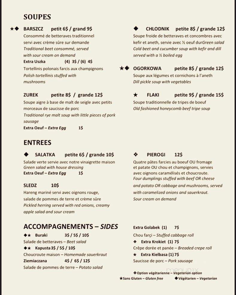 Restaurant Stash Cafe - Montreal, QC menu_pic