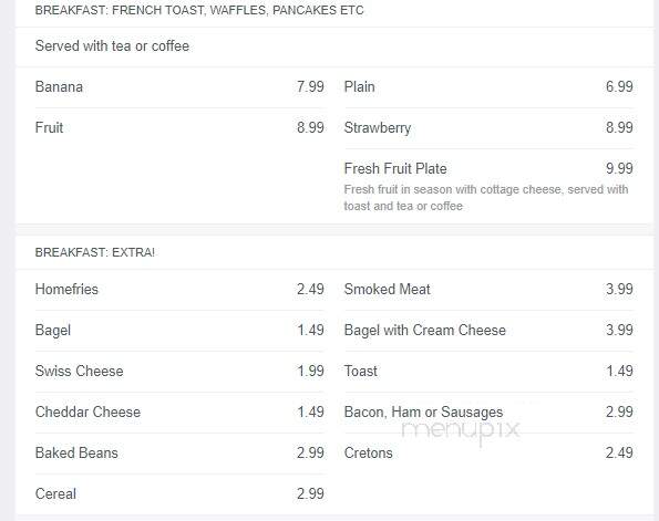 Nickels Restaurants-Place Versaille - Montreal, QC menu_pic