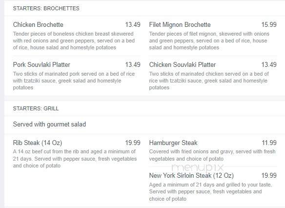 Nickels Restaurants-Place Versaille - Montreal, QC menu_pic