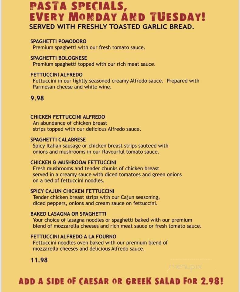 Venice House Traditional Grill - Saskatoon, SK menu_pic