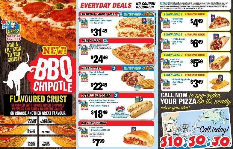 Greco Pizza - Petawawa, ON menu_pic
