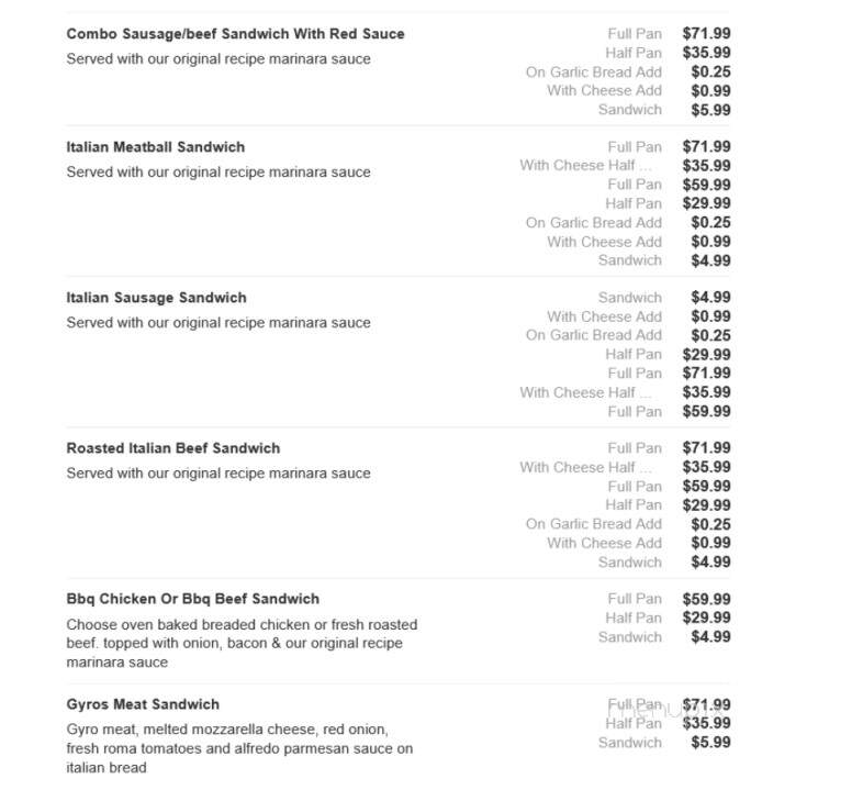 Nancy's Pizzeria - Woodridge, IL menu_pic
