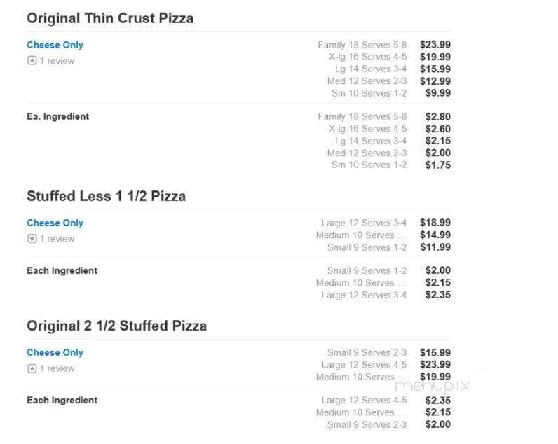 Nancy's Pizzeria - Woodridge, IL menu_pic