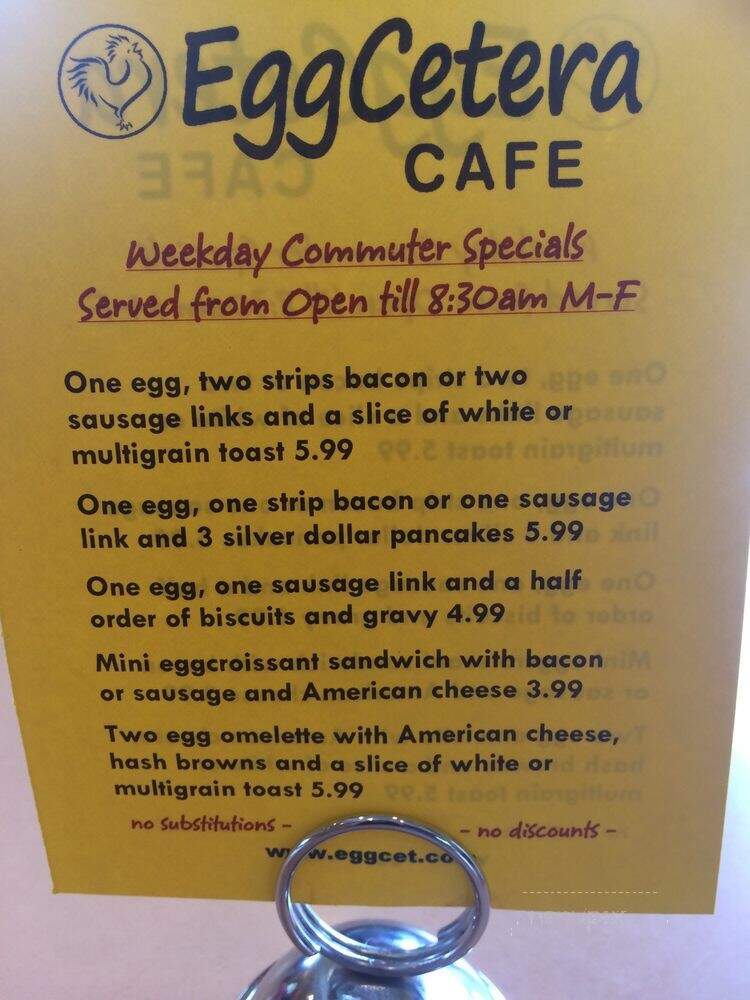Eggcetera Cafe - Mokena, IL menu_pic