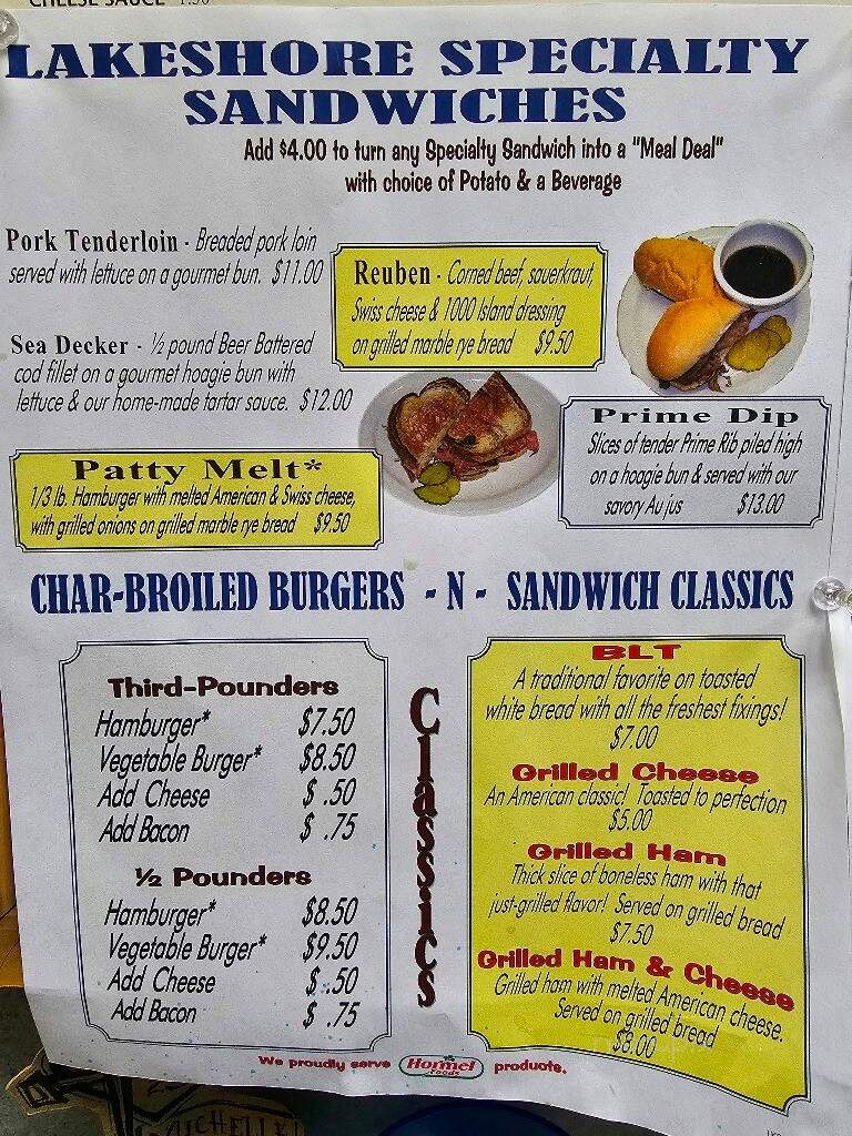 Lakeshore Family Restaurant - Storm Lake, IA menu_pic