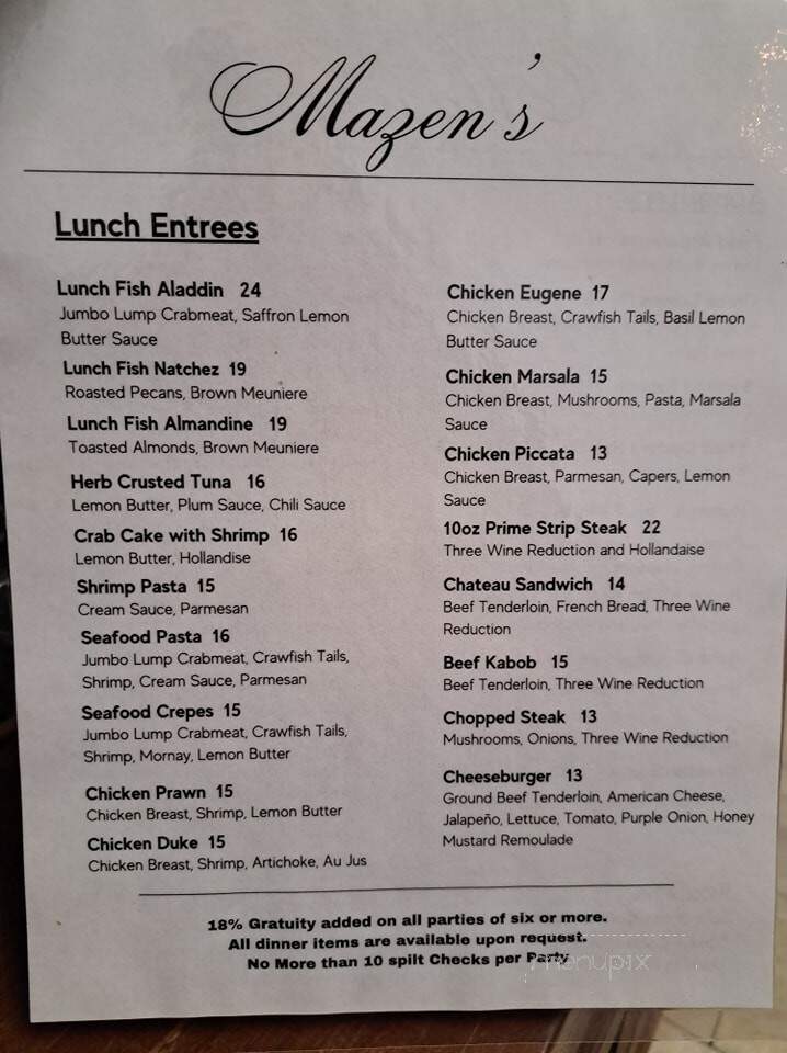 Mazen's Mediterranean Foods - Lake Charles, LA menu_pic