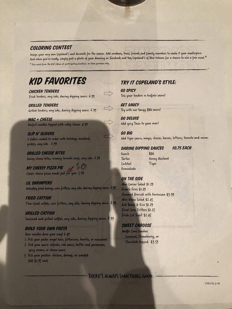 Copeland's Of New Orleans - Lake Charles, LA menu_pic