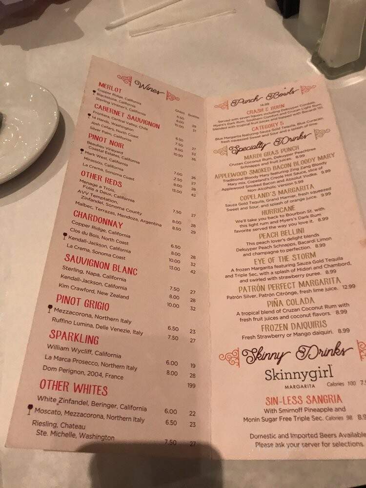 Copeland's Of New Orleans - Lake Charles, LA menu_pic