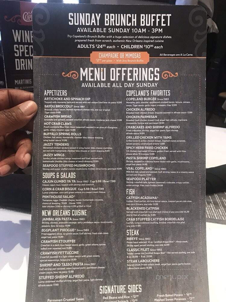 Copeland's Of New Orleans - Lake Charles, LA menu_pic