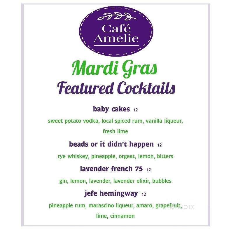 Cafe Amelie - New Orleans, LA menu_pic
