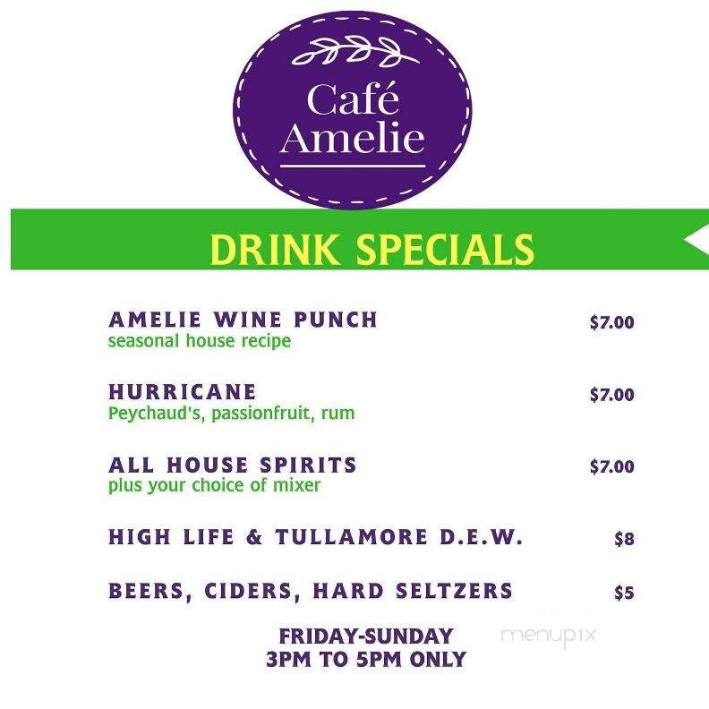 Cafe Amelie - New Orleans, LA menu_pic