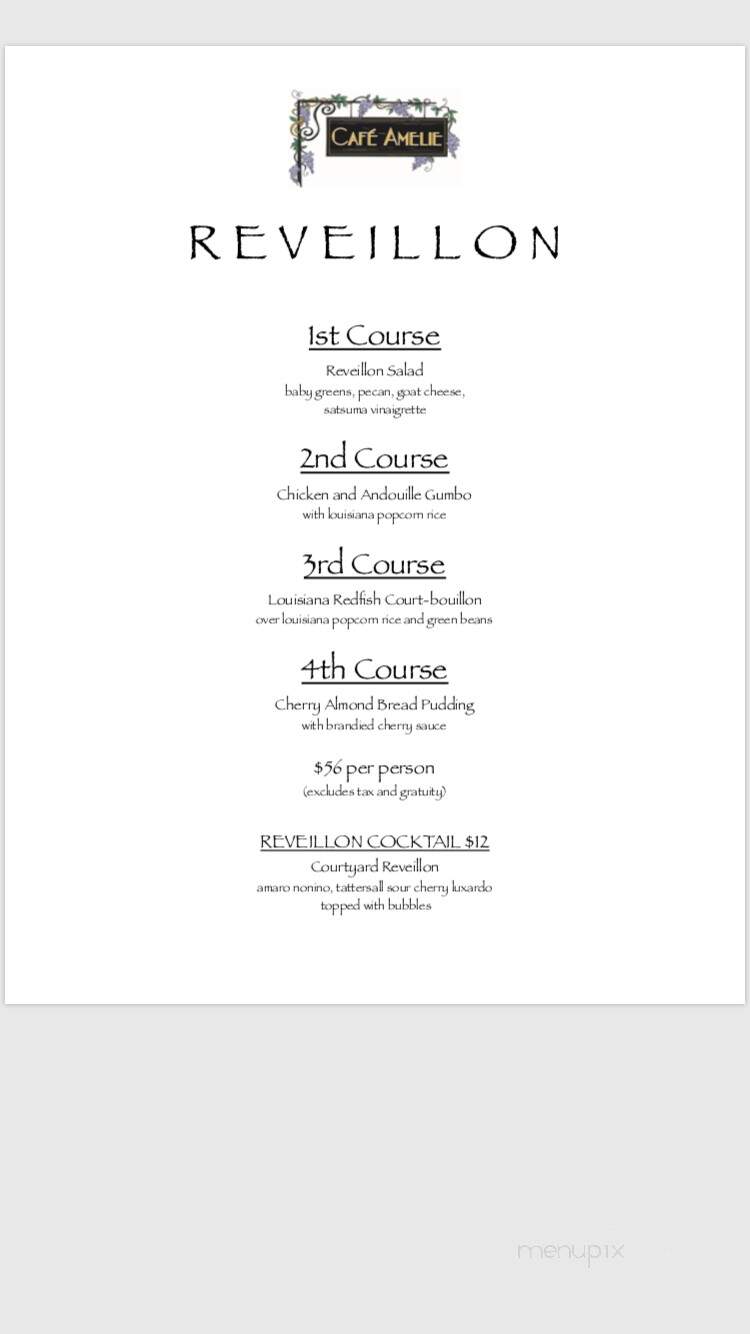 Cafe Amelie - New Orleans, LA menu_pic