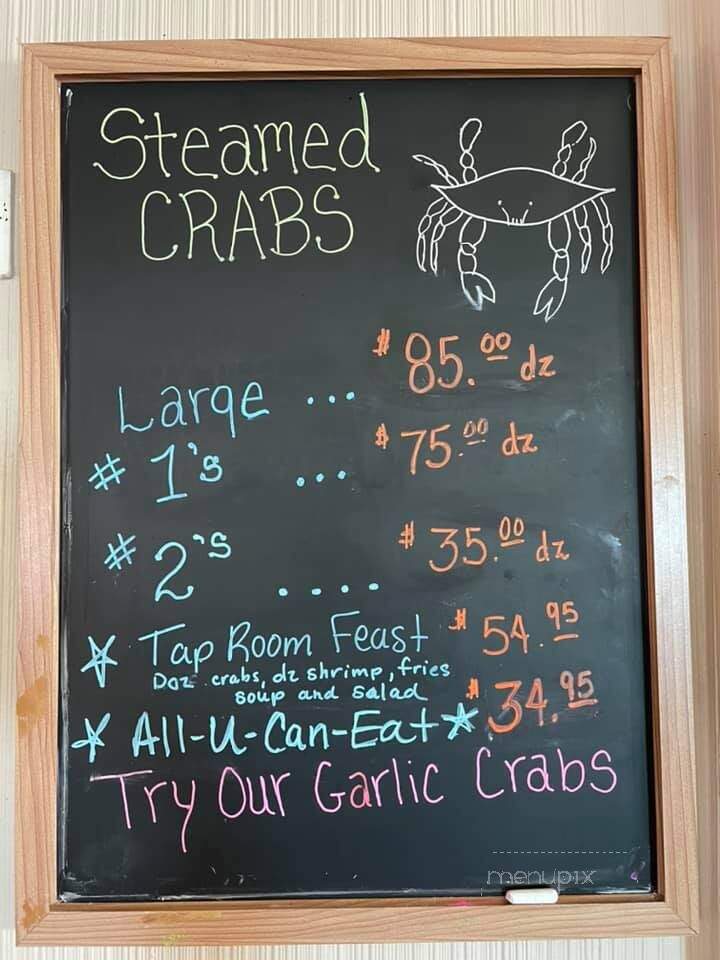 Tap Room - Chesapeake City, MD menu_pic