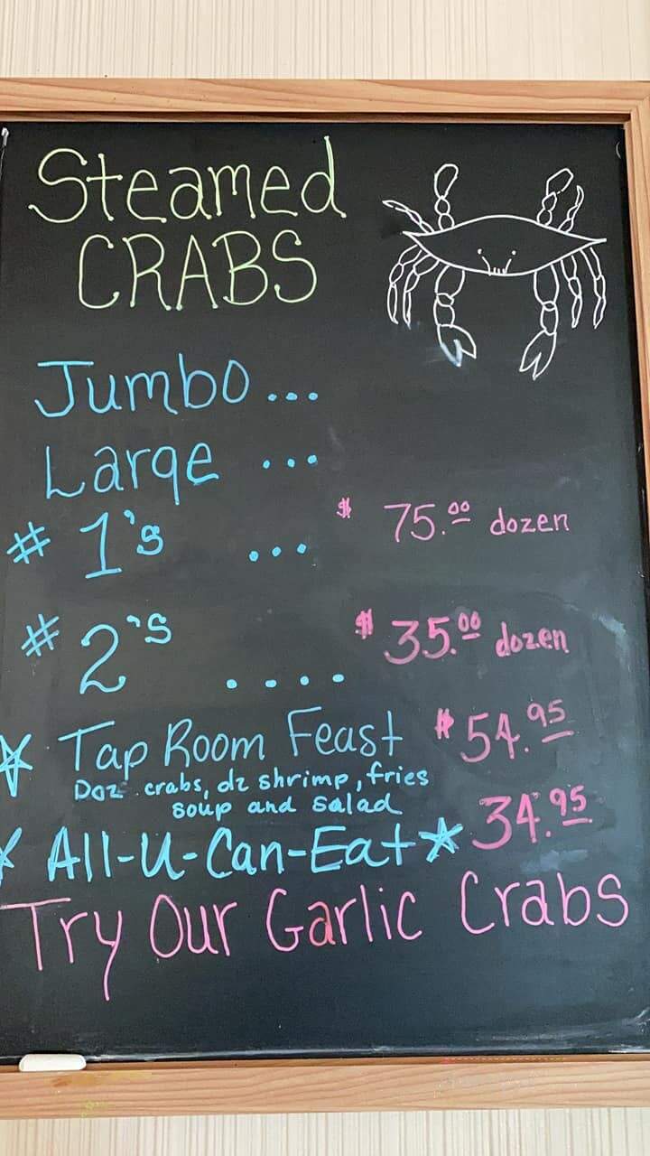 Tap Room - Chesapeake City, MD menu_pic