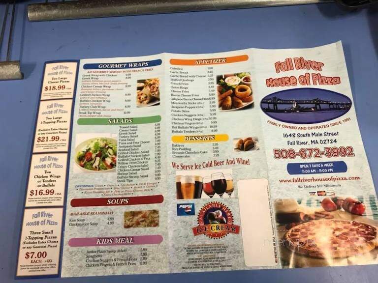 Fall River House Of Pizza - Fall River, MA menu_pic