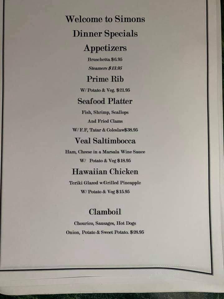 Simply Simons - Swansea, MA menu_pic