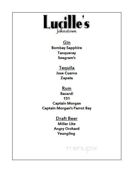 Lucille's - Johnstown, PA menu_pic